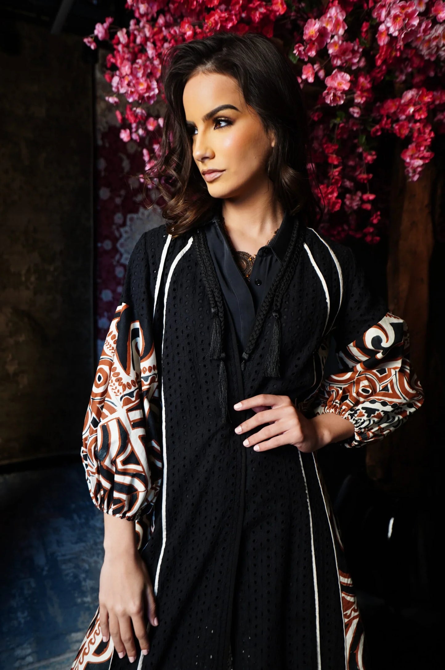 Black kaftan with Balloon Sleeves