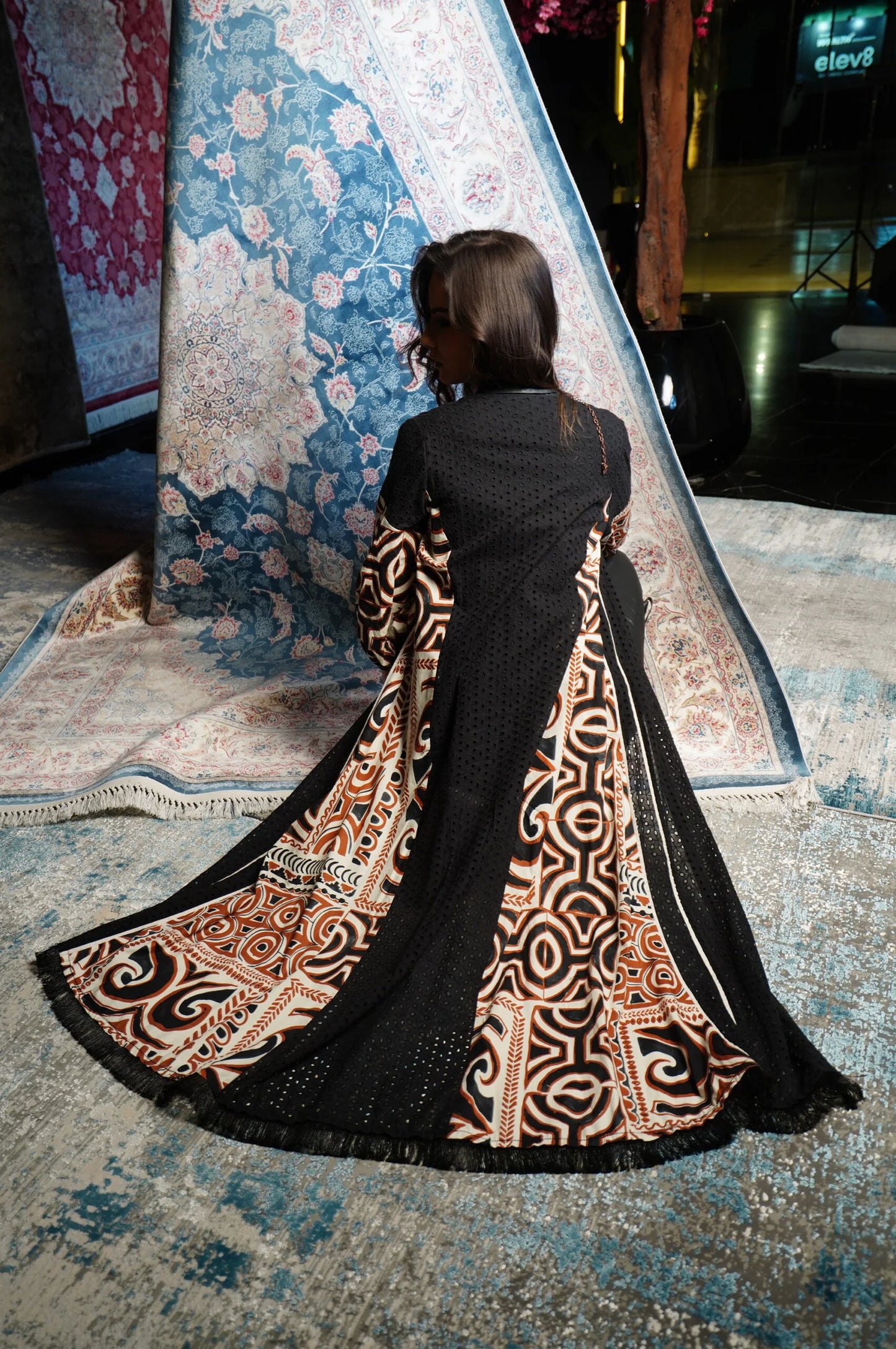 Black kaftan with Balloon Sleeves