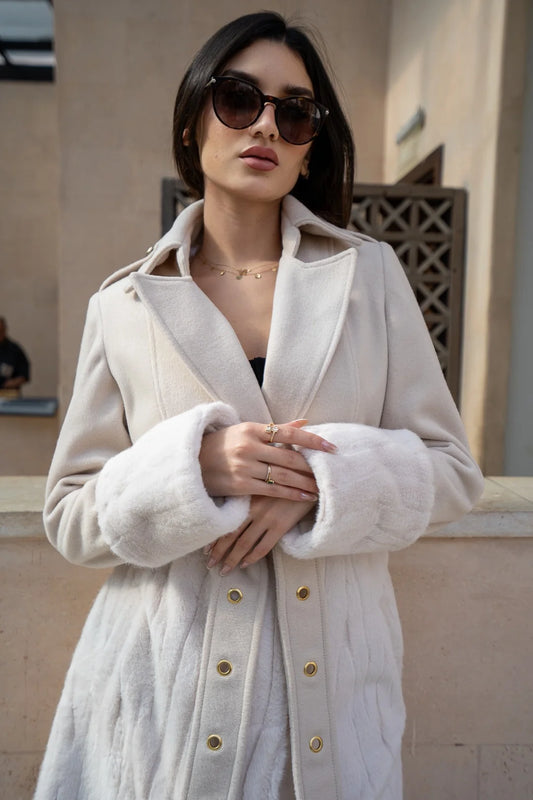 Shearling Skirt Quilted Coat