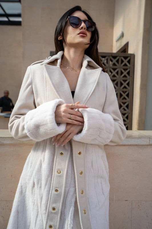 Shearling Skirt Quilted Coat