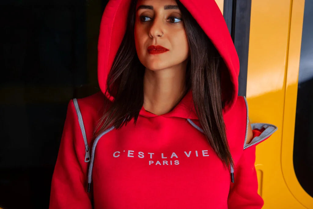 Red ” C’est La Vie” Sweatshirt