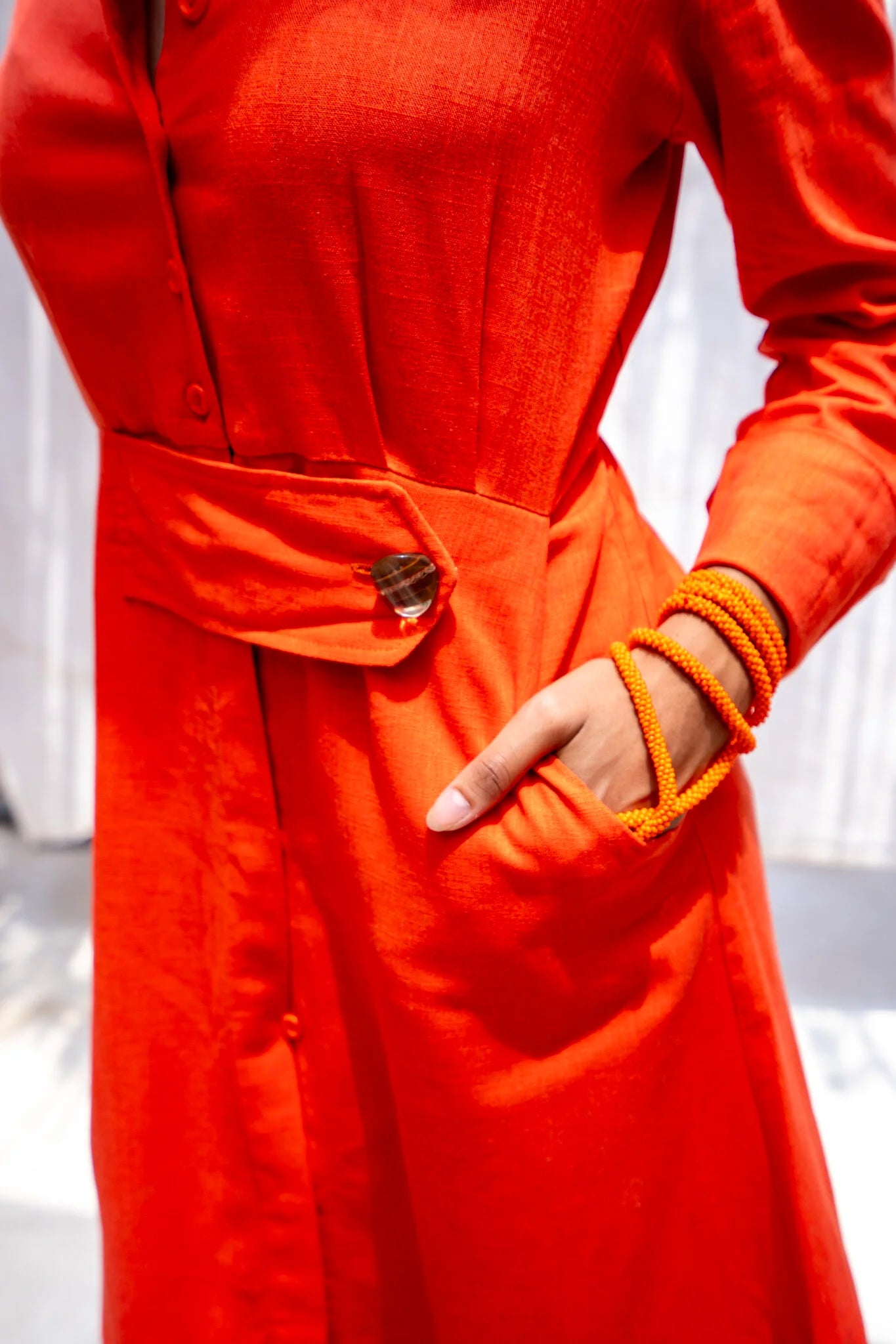 Pure Lenin Orange Dress