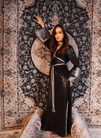 Black shiny Moroccan Kaftan
