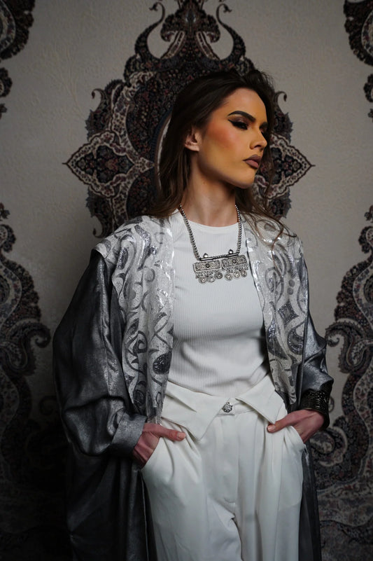 Silver In White Kaftan