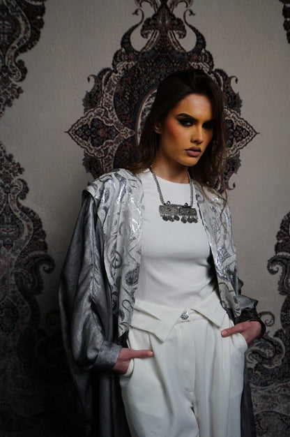 Silver In White Kaftan