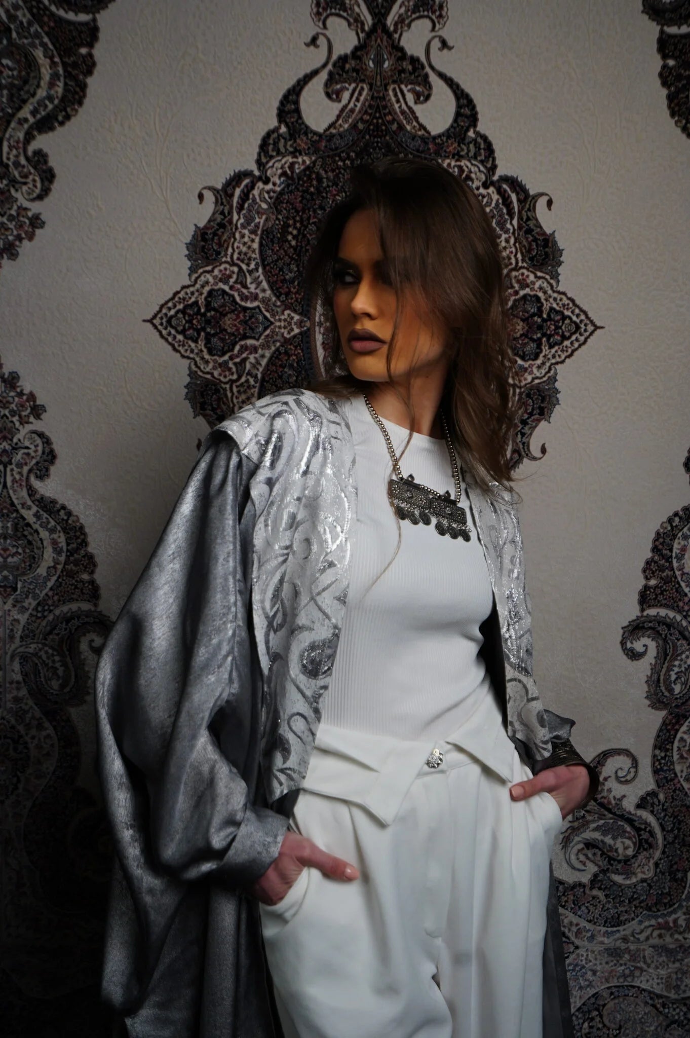 Silver In White Kaftan