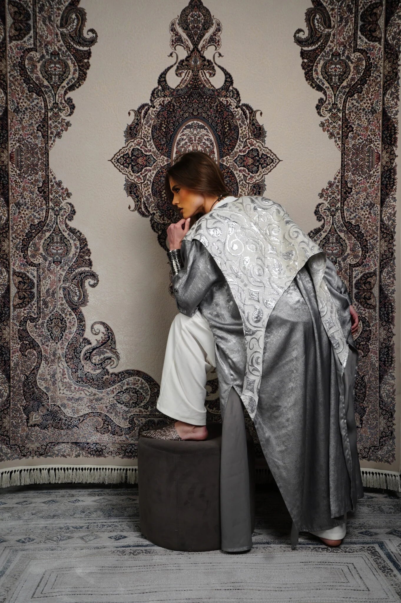 Silver In White Kaftan