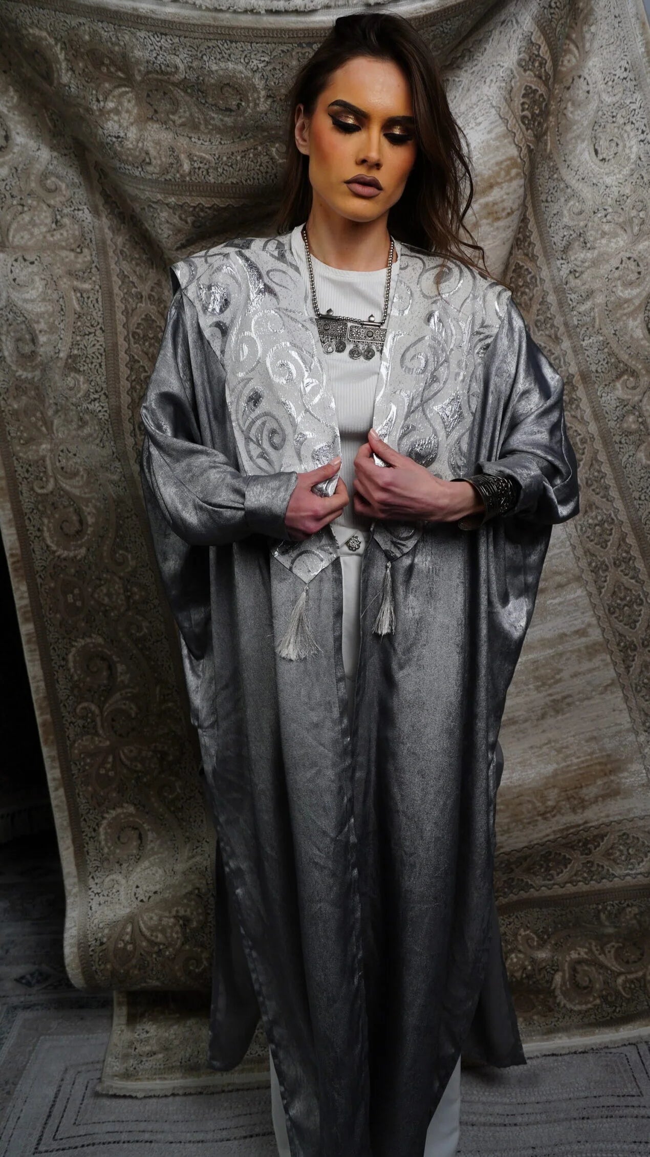 Silver In White Kaftan