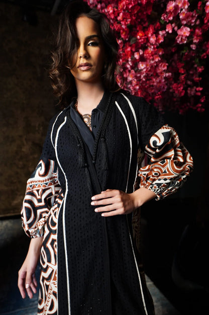 Black kaftan with Balloon Sleeves
