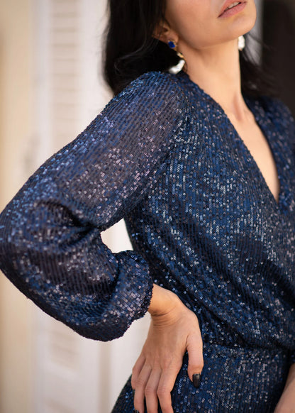 Navy blue bling bling jumpsuit