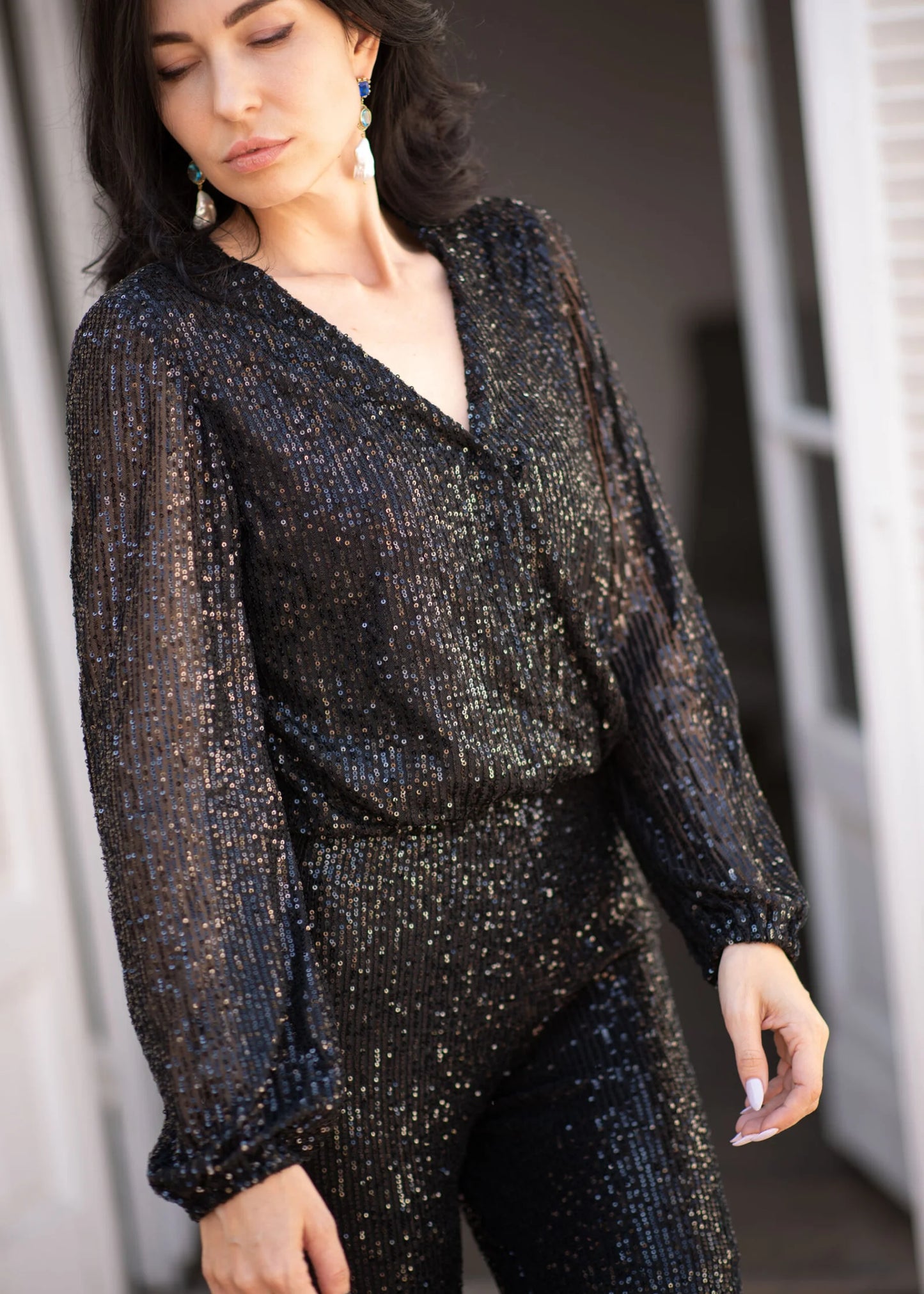 Black bling bling jumpsuit
