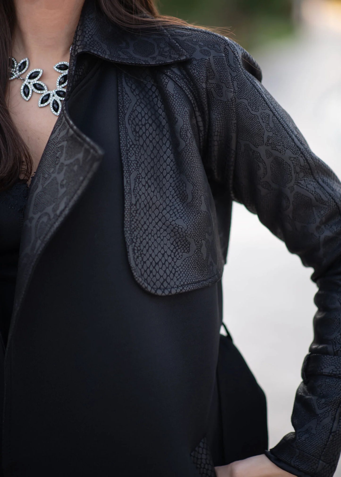 Black Leather Trench Coat