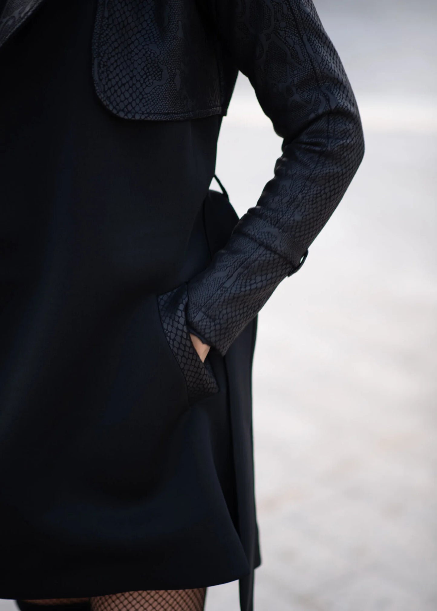 Black Leather Trench Coat