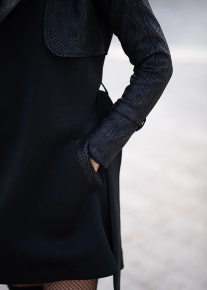 Black Leather Trench Coat