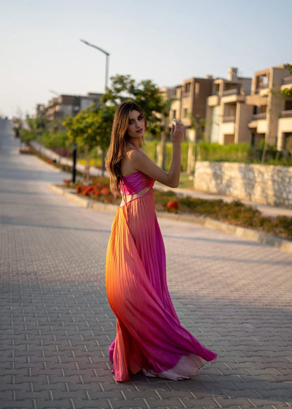Orange in Pink Ombre mermaid dress