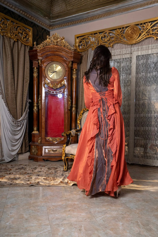Silk Chiffon Dress With Ruffles