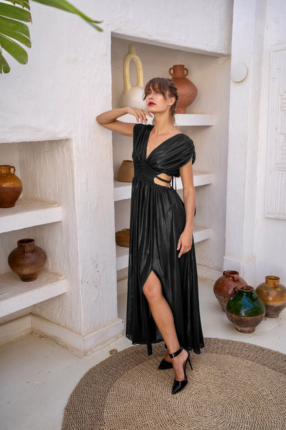 Shimmery Black Maxi Dress