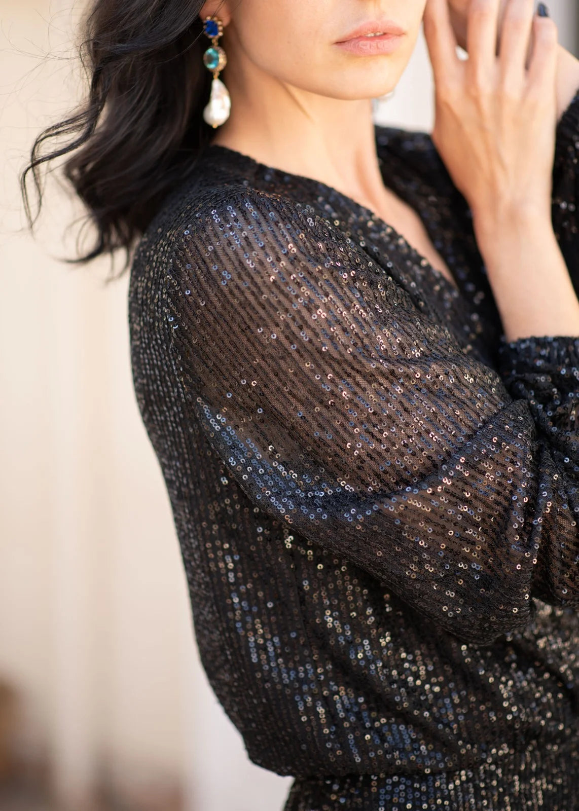 Black bling bling jumpsuit