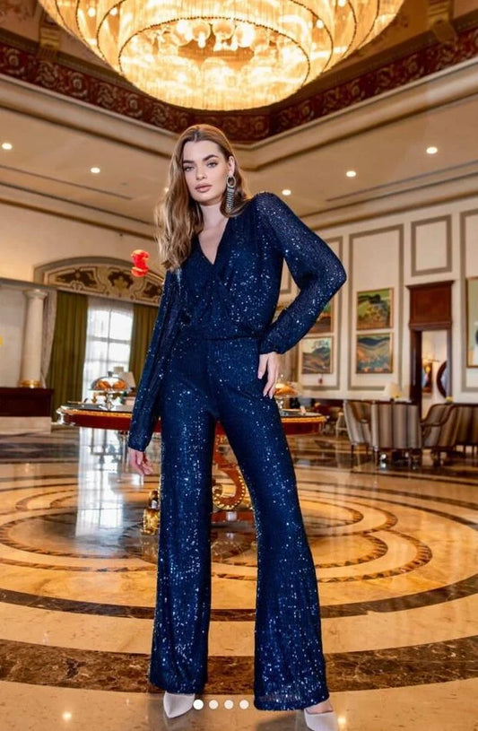 Navy blue bling bling jumpsuit