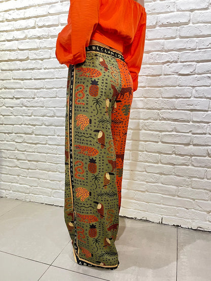 Orange Tropical Pants