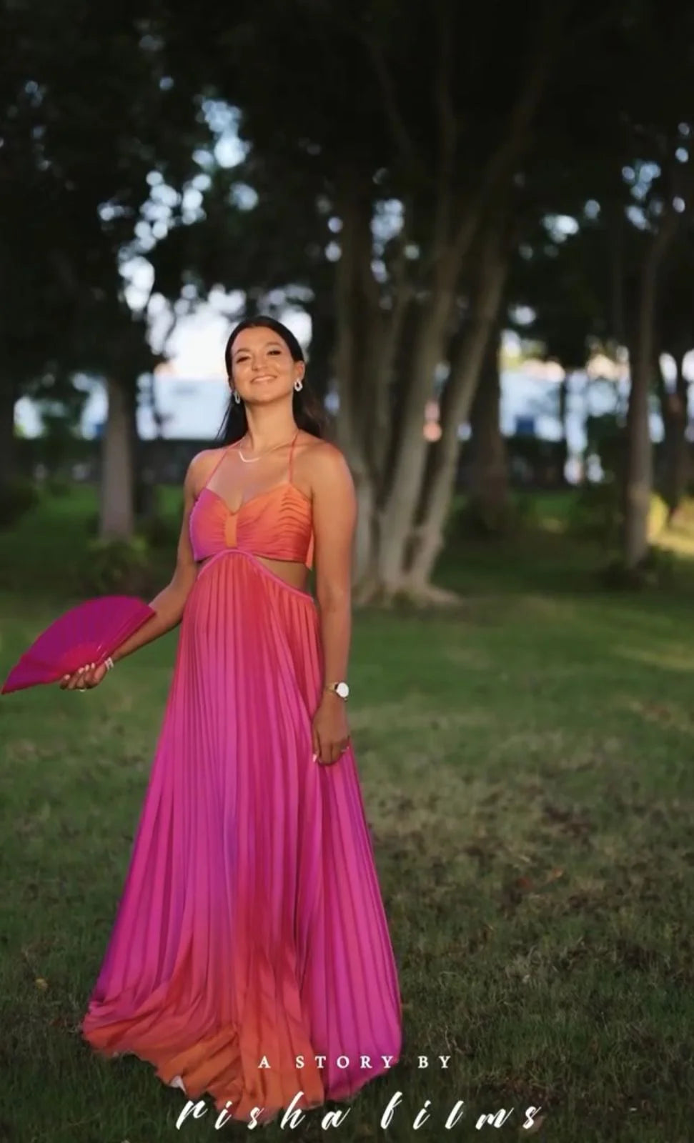 Orange in Pink Ombre mermaid dress