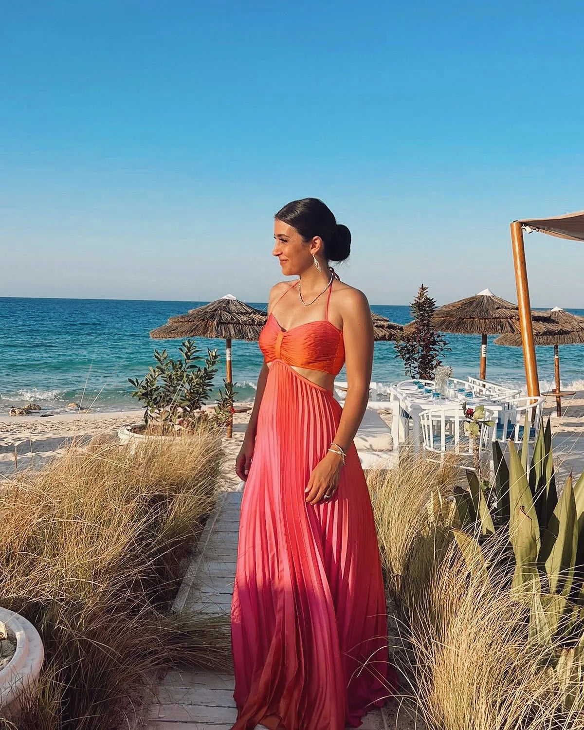 Orange in Pink Ombre mermaid dress