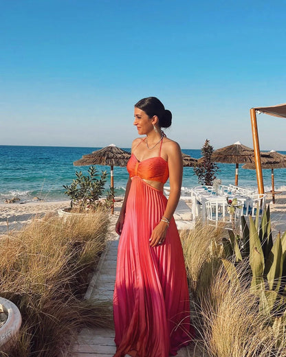 Orange in Pink Ombre mermaid dress