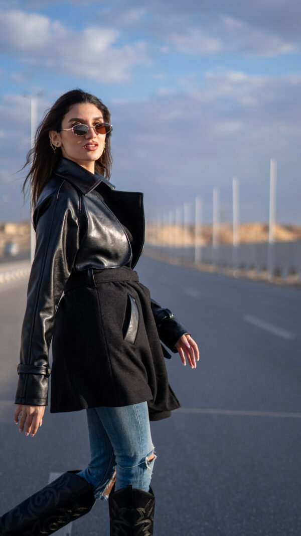 Trench Leather Coat